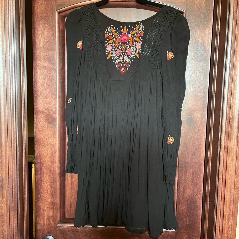 Free Prople Black Embroidery dress.